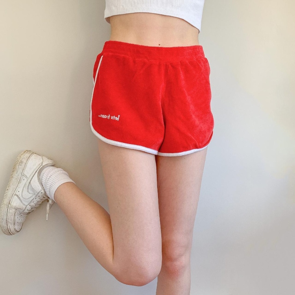 Urban Outfitters — BNWT Cherry Red iets frans Toweling Dolphin Short ✨